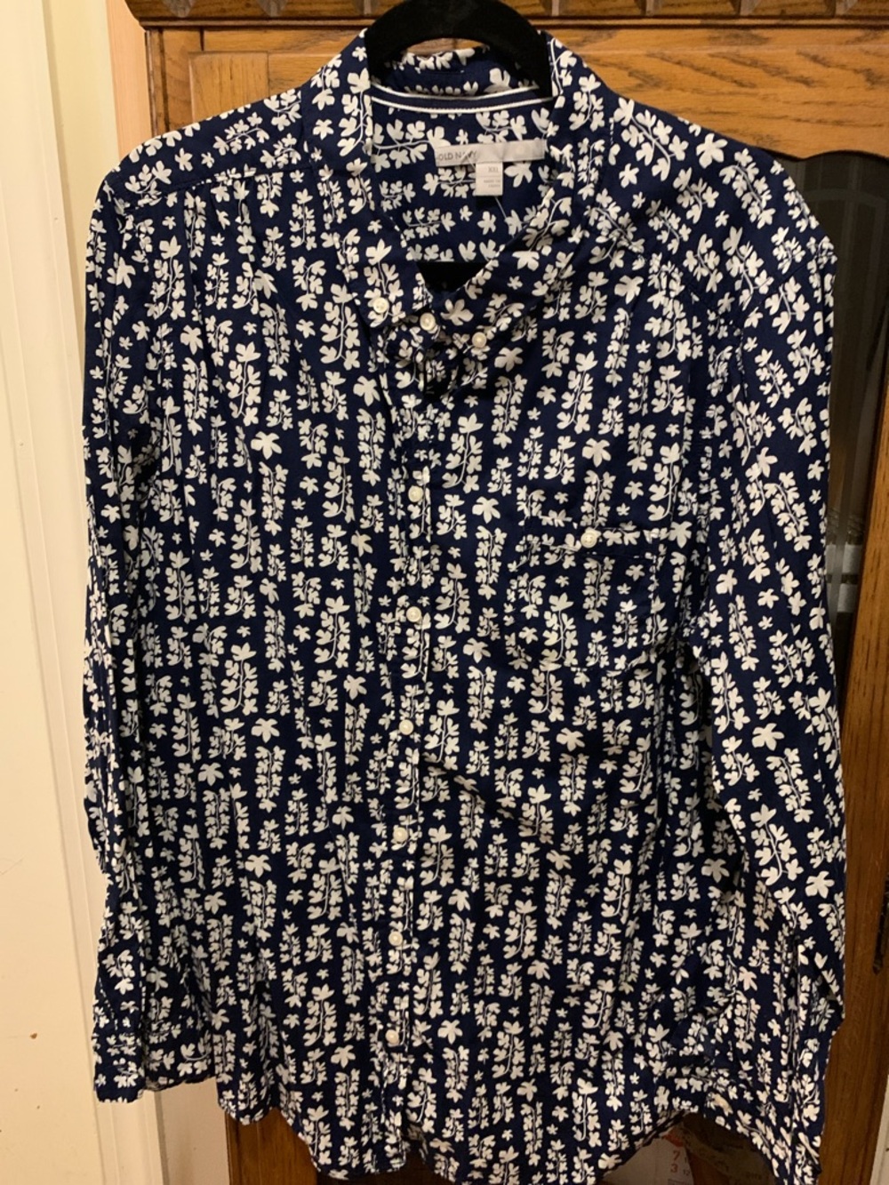 Old Navy Blue Floral Button-Up Shirt
